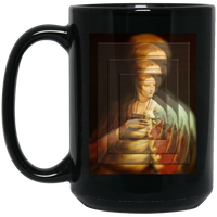 Thumbnail for OOTO - LEONARDO DAVINCI Lady with an Ermine - BM15OZ 15oz Black Mug - 1 COLOR -