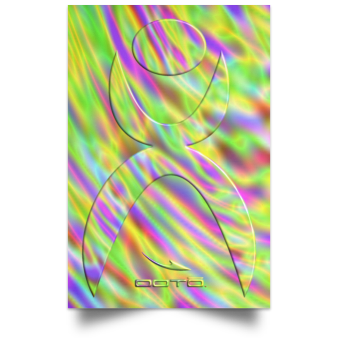 OOTO - GLYPHIC EN GLASS NEON TIDE - POSPO Satin Portrait Poster - 4 SIZES -