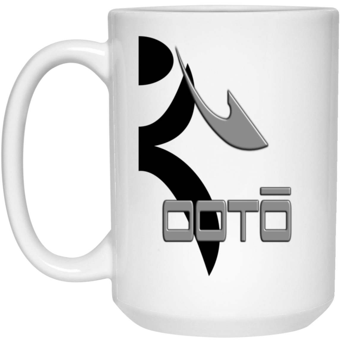 OOTO - HALF GLYPHIC GRAY DASH - 21504 15oz White Mug - 1 COLOR -