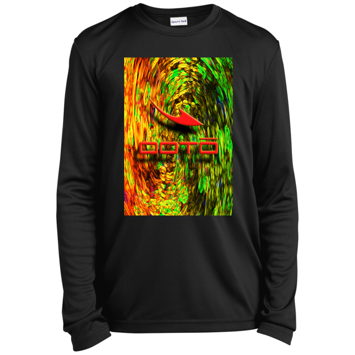 OOTO - DASH AND SHADOW 3D EFFECT  D4 GRADIENT - YST350LS Youth Long Sleeve Performance Tee - 1 COLOR -