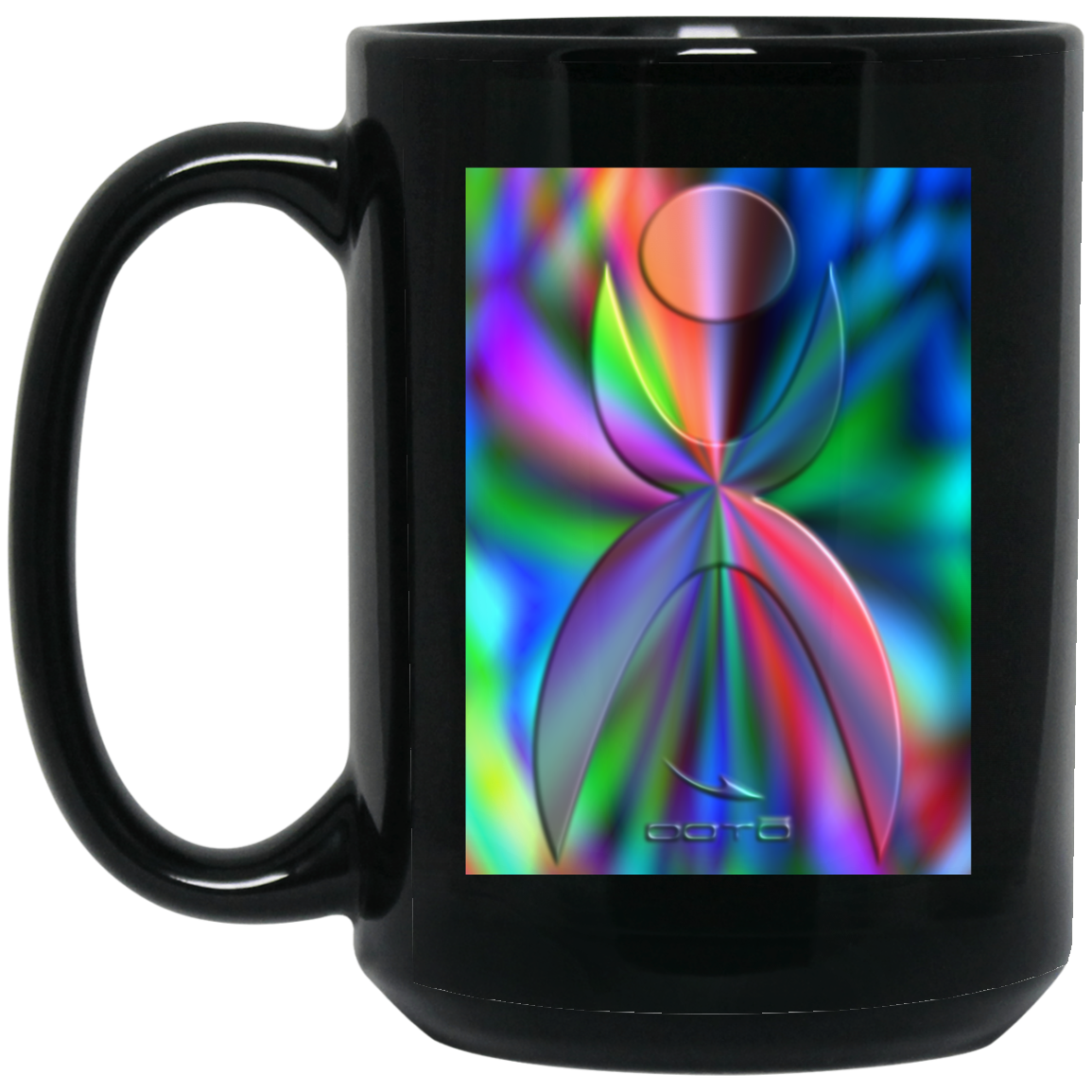 OOTO - GLYPHIC EN GLASS PRISMATIC - BM15OZ 15 oz. Black Mug - 1 COLOR -