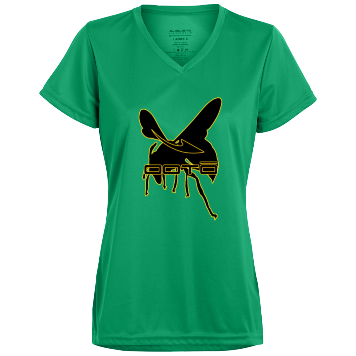 DASH AND HORNET BLACK - 1790 Ladies’ Moisture-Wicking V-Neck Tee - 7 COLORS -