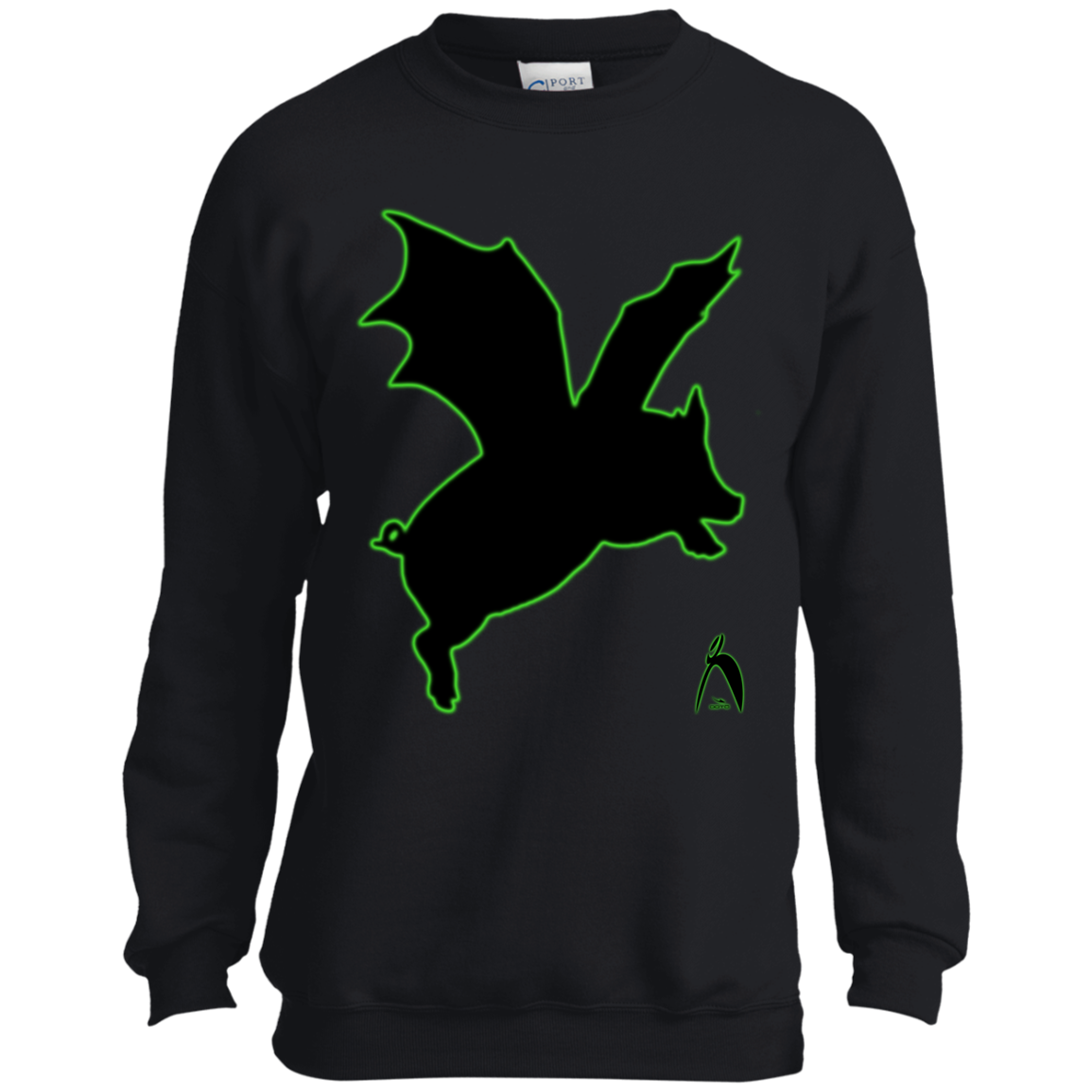 OOTO - THE DREADED PIG BAT (WILBUR STRIKES) - PC90Y Youth Crewneck Sweatshirt - 1 COLOR -