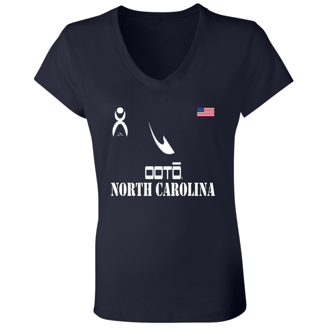 OOTO - NORTH CAROLINA - B6005 Ladies' Jersey V-Neck T-Shirt - 6 COLORS -