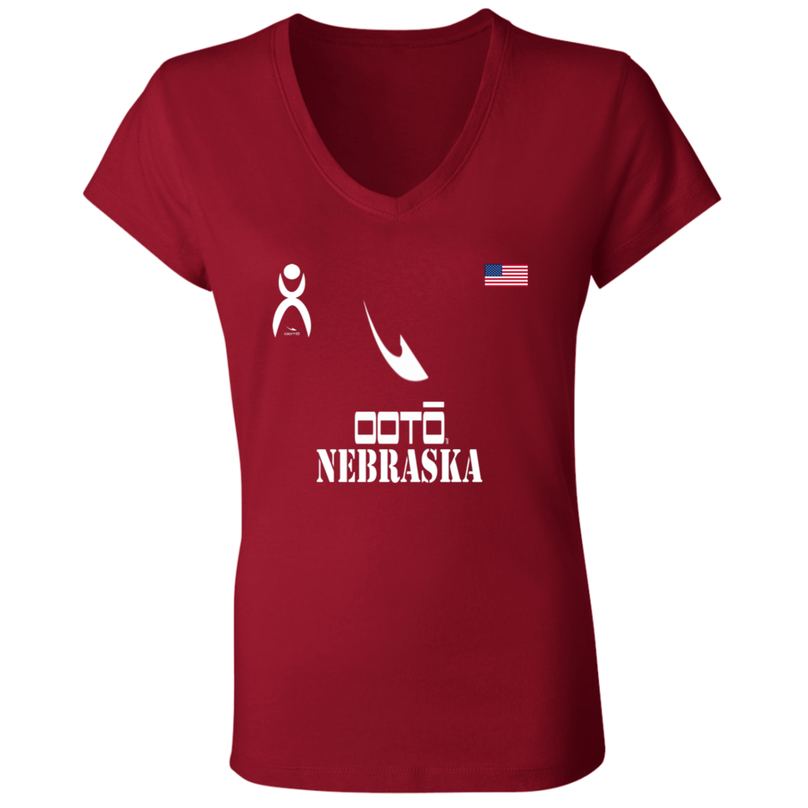 OOTO - NEBRASKA - B6005 Ladies' Jersey V-Neck T-Shirt - 6 COLORS -