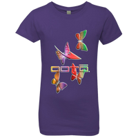 Thumbnail for OOTO - DASH AND BUTTERFLIES EN MULTI COLOR NL3710 Girls' Princess T-Shirt - 5 COLORS -