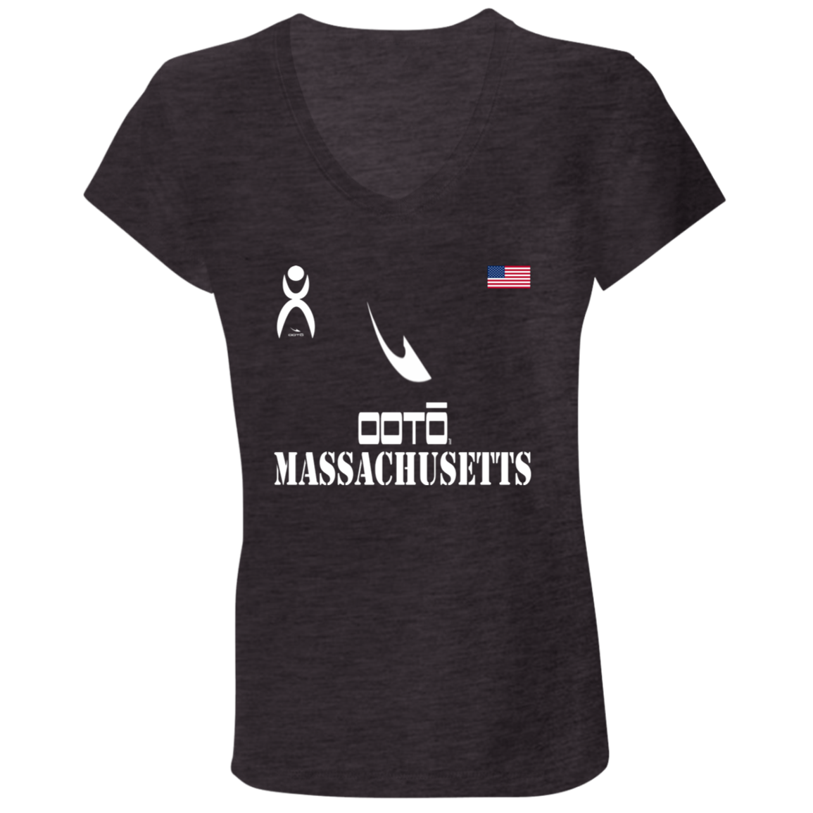 OOTO - MASSACHUSETTS - B6005 Ladies' Jersey V-Neck T-Shirt - 6 COLORS -