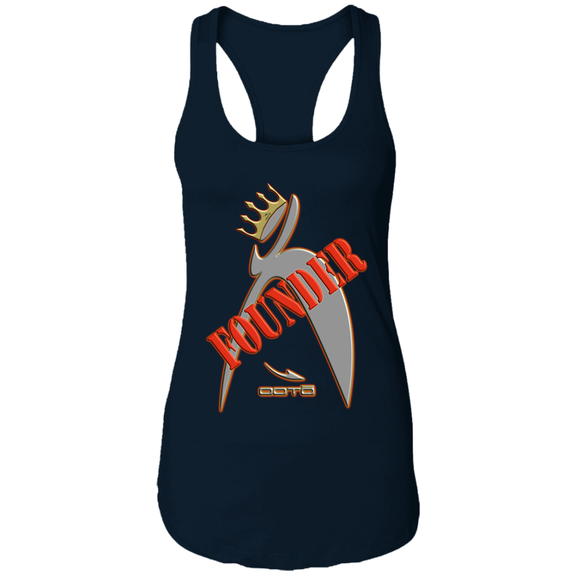 ITEM 30.) FOUNDER - CROWNED BIG STEPPIN GLYPHIC - NL1533 Ladies Ideal Racerback Tank - Women XS THRU 2XL - 1 COLOR -