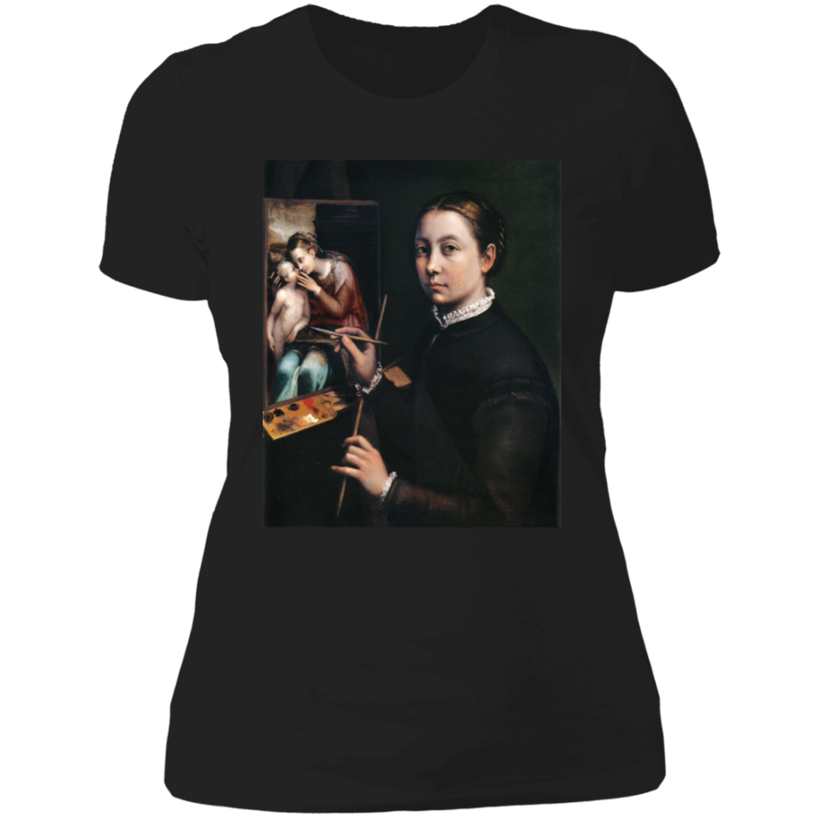 SOFONISBA ANGUISSOLA - SELF POTRAT AT THE EASEL - ca.1556-1565 - LANCUT CASTLE / POLAND - NL3900 Ladies' Boyfriend T-Shirt - 6 COLORS -