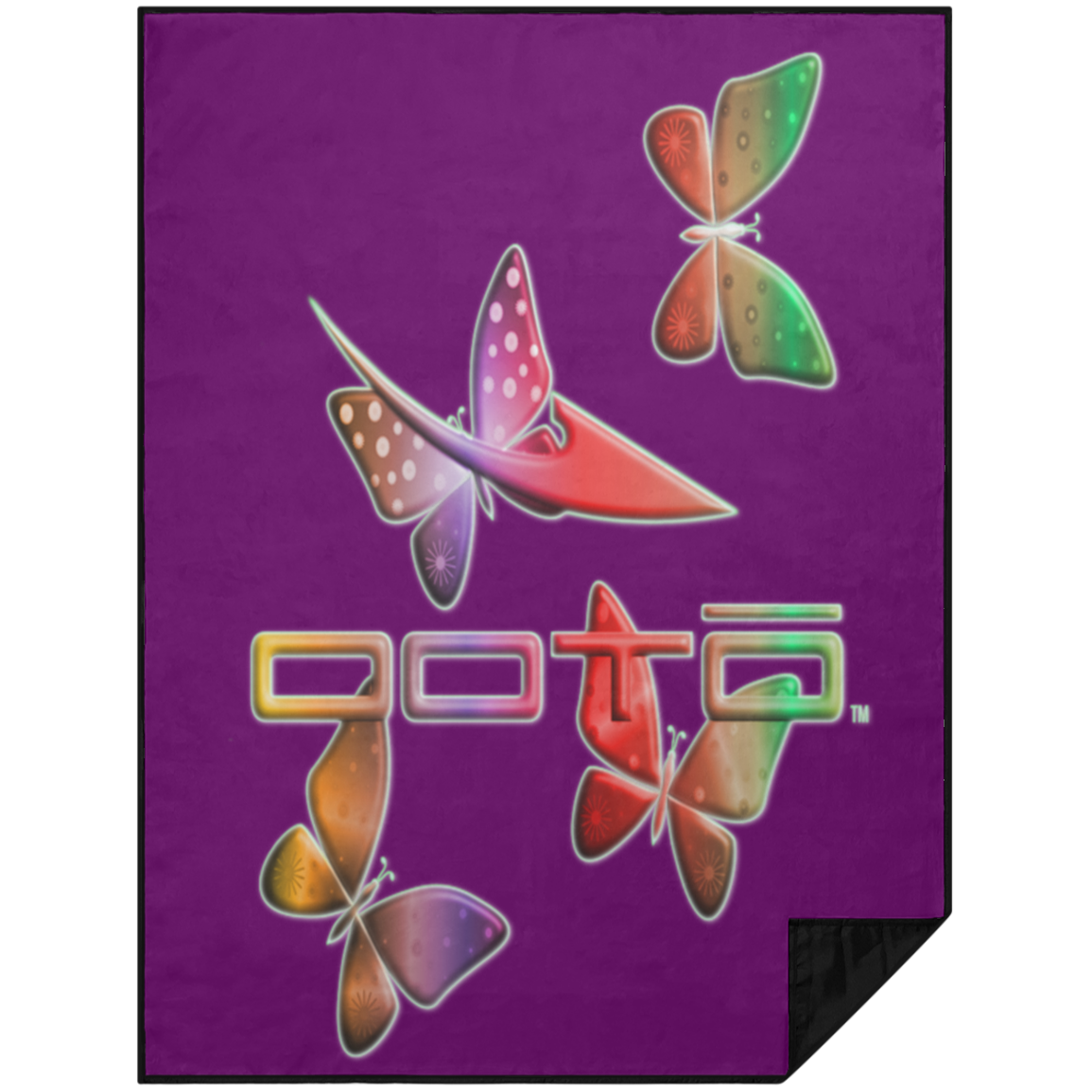 DASH AND BUTTERFLIES EN MULTI COLOR PBL Premium Picnic Blanket 60x80 - 8 COLORS -