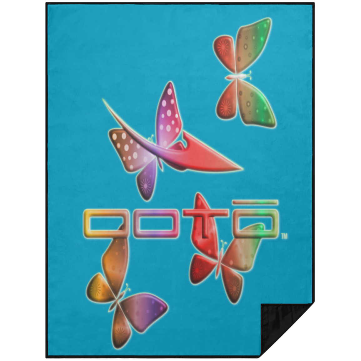 DASH AND BUTTERFLIES EN MULTI COLOR PBL Premium Picnic Blanket 60x80 - 8 COLORS -