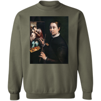 Thumbnail for SOFONISBA ANGUISSOLA - SELF PORTRAIT AT THE EASEL - ca.1556-1565 - LANCUT CASTLE / POLAND - 9 COLORS - G180 Crewneck Pullover Sweatshirt