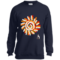 Thumbnail for OOTO - PAINTED SUN WITH BIG STEPPIN GLYPHIC - CLOSEOUT - PC90Y Youth Crewneck Sweatshirt - 7 COLORS -