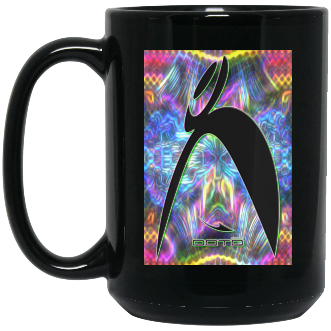 OOTO - BIG STEPPIN GLYPHIC OVER NEON SCENE BK - BM15OZ 15 oz. Black Mug - 1 COLOR -