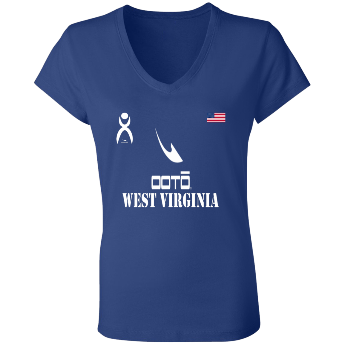 OOTO - WEST VIRGINIA - B6005 Ladies' Jersey V-Neck T-Shirt - 6 COLORS -