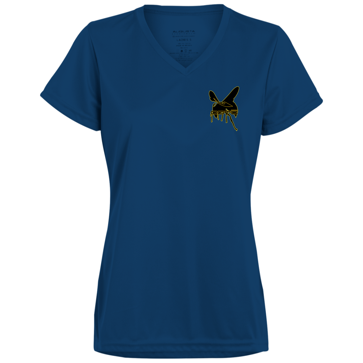 DASH AND HORNET BLACK - 1790 Ladies’ Moisture-Wicking V-Neck Tee - 7 COLORS -