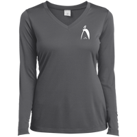 Thumbnail for BIG STEPPIN GLYPHIC EN WHITE - LST353LS Ladies’ Long Sleeve Performance V-Neck Tee - 7 COLORS -