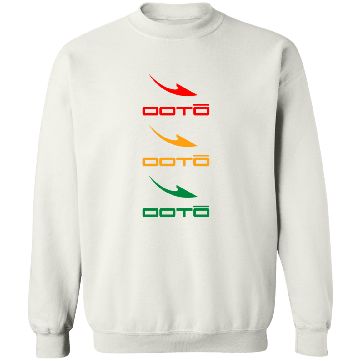 OOTO - DASHES EN TRI COLOR X 3 - G180 Crewneck Pullover Sweatshirt - 4 COLORS -