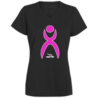 Thumbnail for GLYPHIC EN PINK WHITE IG - 1790 Ladies’ Moisture-Wicking V-Neck Tee - 4 COLORS -