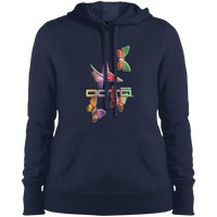 Thumbnail for OOTO - DASH AND BUTTERFLIES EN MULTI COLOR - LST254 Ladies' Pullover Hooded Sweatshirt - 4 COLORS -