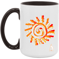 Thumbnail for OOTO - PAINTED SUN WITH BIG STEPPIN GLYPHIC - AM15OZ 15oz Accent Mug - 4 COLORS -