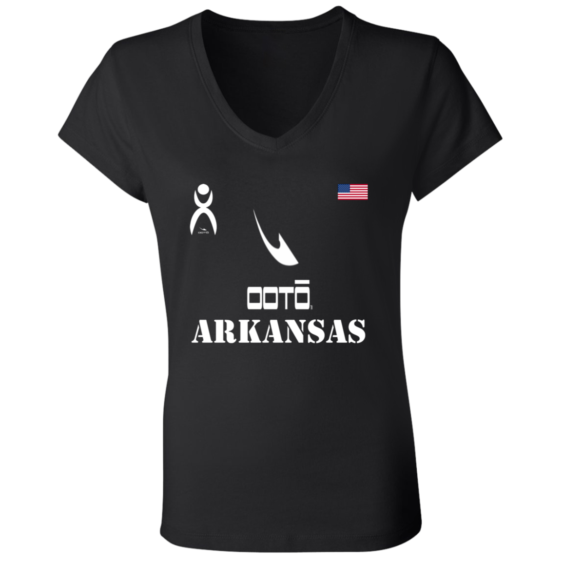 OOTO - ARKANSAS - B6005 Ladies' Jersey V-Neck T-Shirt - 6 COLORS -