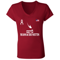 Thumbnail for OOTO - MASSACHUSETTS - B6005 Ladies' Jersey V-Neck T-Shirt - 6 COLORS -