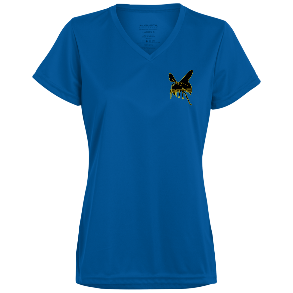 DASH AND HORNET BLACK - 1790 Ladies’ Moisture-Wicking V-Neck Tee - 7 COLORS -