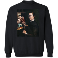 Thumbnail for SOFONISBA ANGUISSOLA - SELF PORTRAIT AT THE EASEL - ca.1556-1565 - LANCUT CASTLE / POLAND - 9 COLORS - G180 Crewneck Pullover Sweatshirt