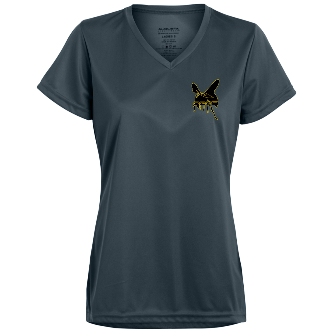 DASH AND HORNET BLACK - 1790 Ladies’ Moisture-Wicking V-Neck Tee - 7 COLORS -