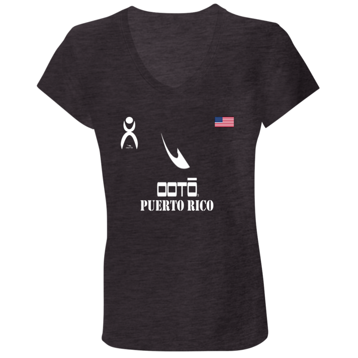 OOTO - T - PUERTO RICO - B6005 Ladies' Jersey V-Neck T-Shirt - 6 COLORS -