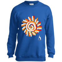 Thumbnail for OOTO - PAINTED SUN WITH BIG STEPPIN GLYPHIC - CLOSEOUT - PC90Y Youth Crewneck Sweatshirt - 7 COLORS -