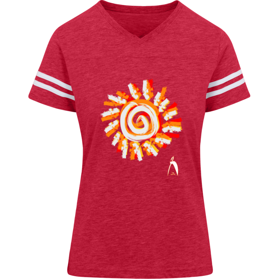 PAINTED SUN WITH BIG STEPPIN GLYPHIC - 3537 LAT Womens Football Tee - 4 COLORS -