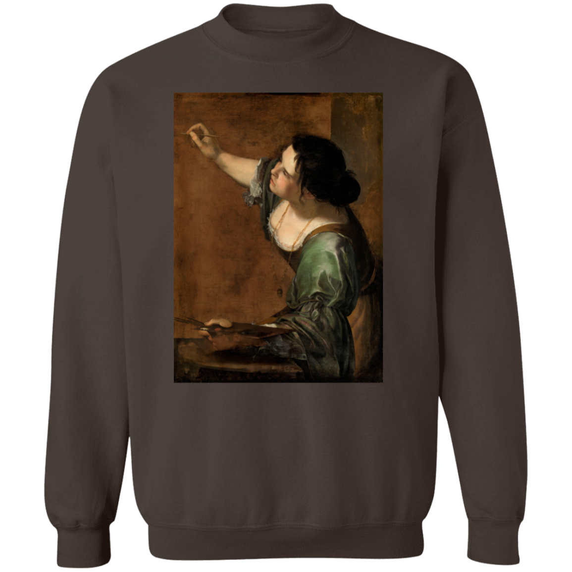 ARTEMISIA GENTILESCHI - CIRCA 1638-1639 - Self Portrait as the Allegory of Painting - G180 Crewneck Pullover Sweatshirt - 4 COLORS -