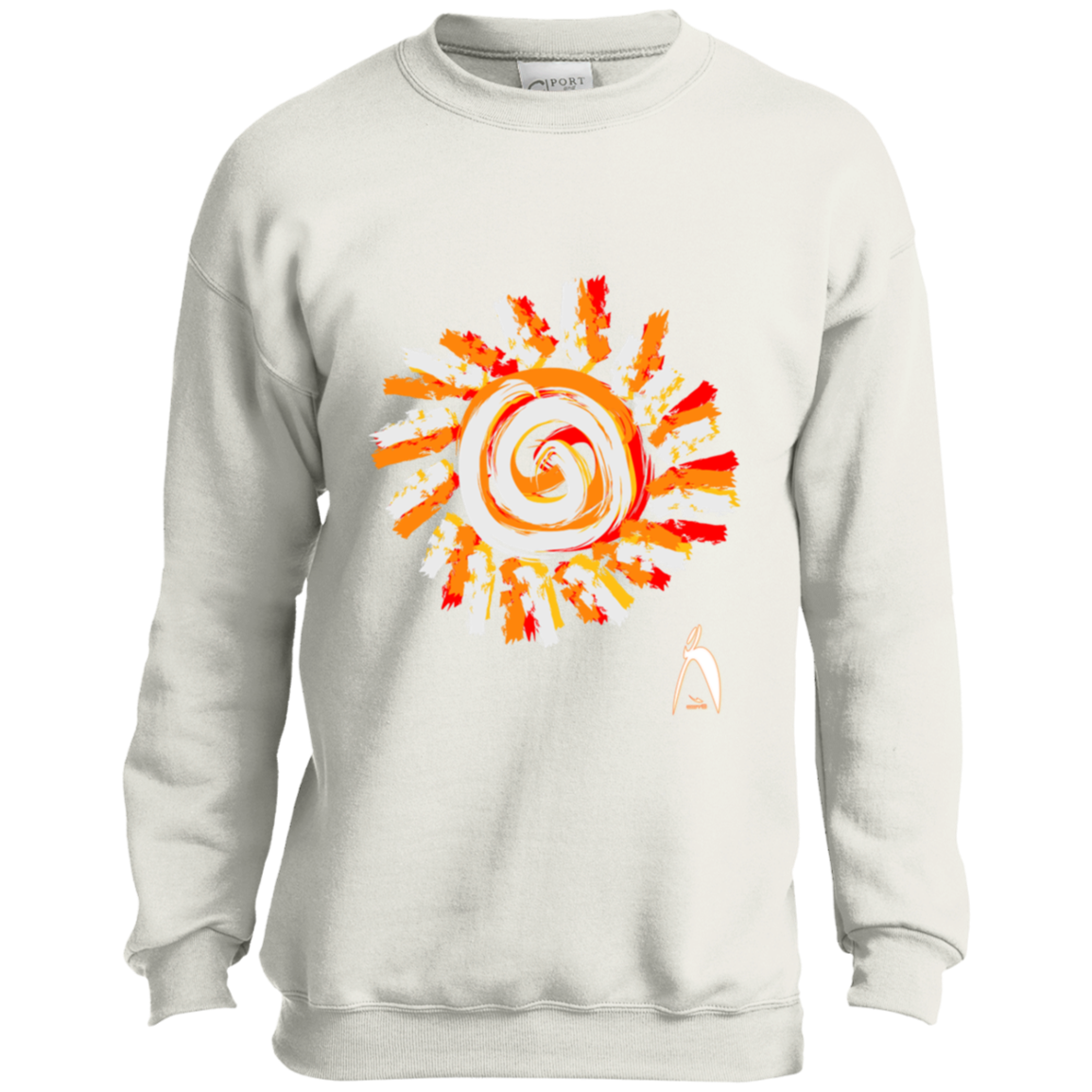 OOTO - PAINTED SUN WITH BIG STEPPIN GLYPHIC - CLOSEOUT - PC90Y Youth Crewneck Sweatshirt - 7 COLORS -