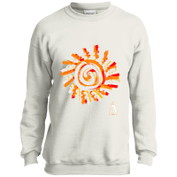 Thumbnail for OOTO - PAINTED SUN WITH BIG STEPPIN GLYPHIC - CLOSEOUT - PC90Y Youth Crewneck Sweatshirt - 7 COLORS -