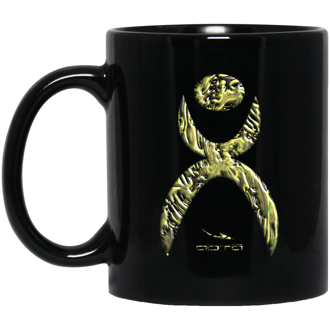 OOTO - GLYPHIC EN YELLOWED MESS HALTED PHASE BM11OZ 11 oz. Black Mug - 1 COLOR -