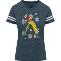 Thumbnail for BIG STEPPIN GLYPHIC SANTA - 3537 LAT Womens Football Tee - 5 COLORS -