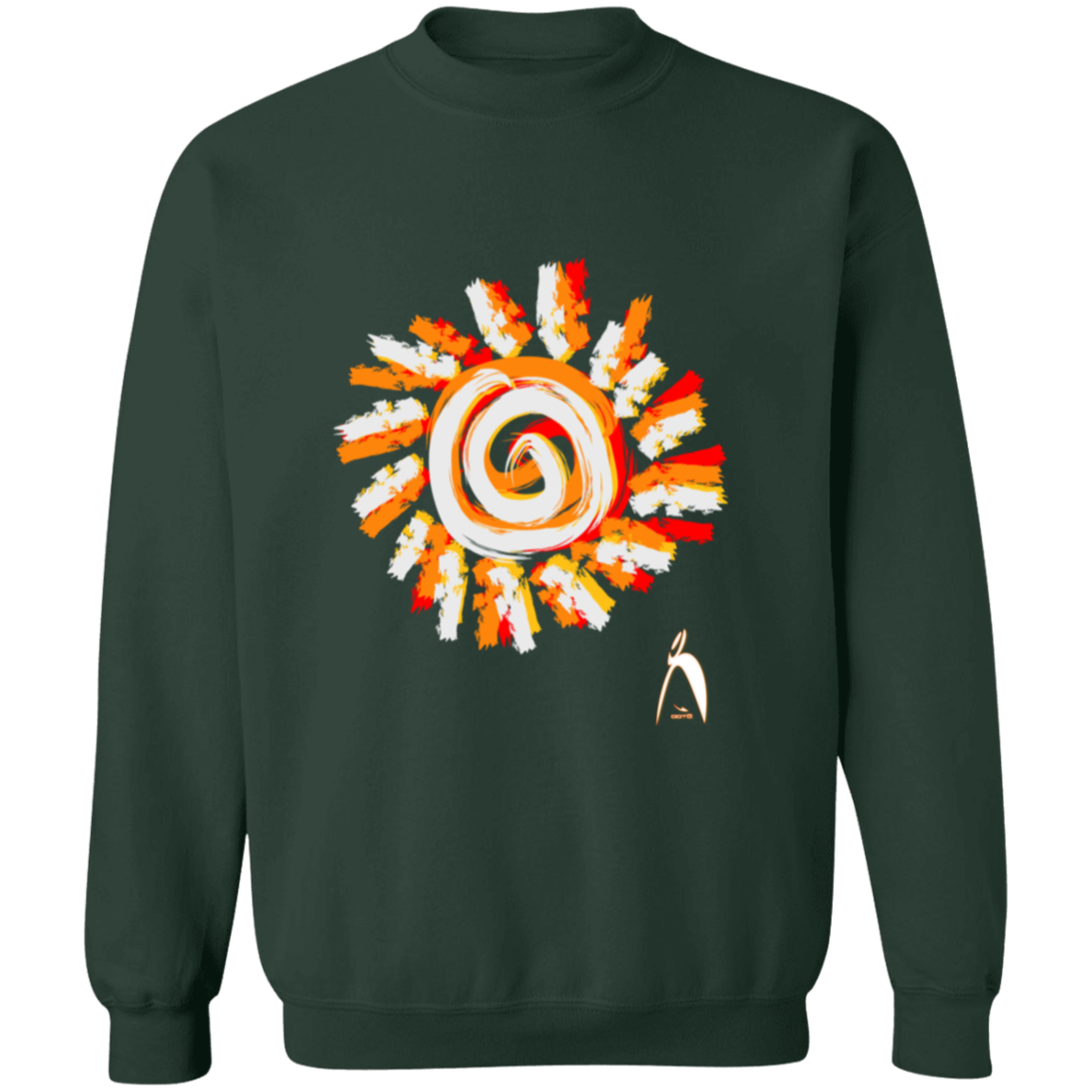 OOTO - PAINTED SUN WITH BIG STEPPIN GLYPHIC - G180 Crewneck Pullover Sweatshirt - 10 COLORS -