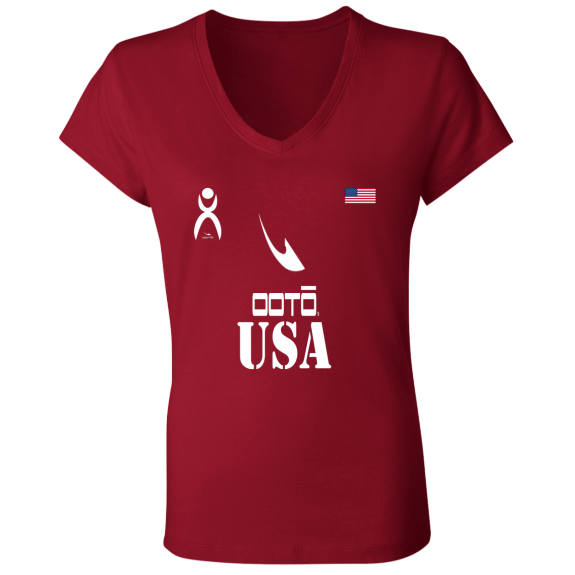 OOTO - USA - B6005 Ladies' Jersey V-Neck T-Shirt - 6 COLORS -