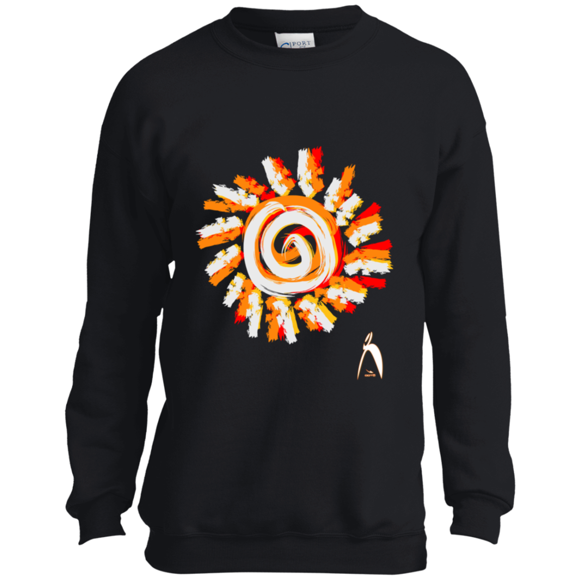 OOTO - PAINTED SUN WITH BIG STEPPIN GLYPHIC - CLOSEOUT - PC90Y Youth Crewneck Sweatshirt - 7 COLORS -