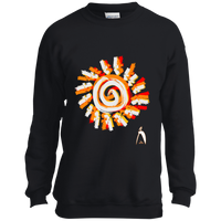 Thumbnail for OOTO - PAINTED SUN WITH BIG STEPPIN GLYPHIC - CLOSEOUT - PC90Y Youth Crewneck Sweatshirt - 7 COLORS -