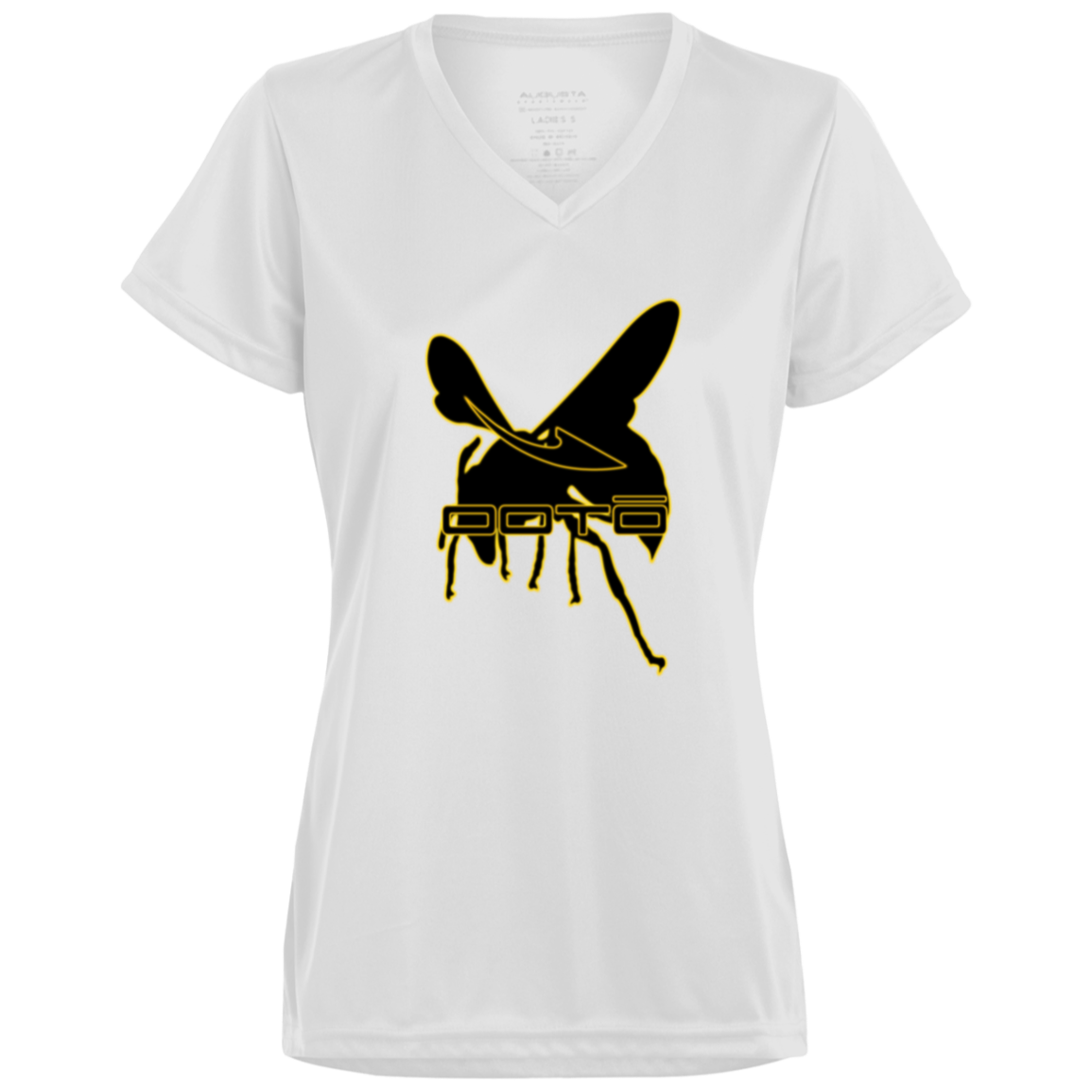 DASH AND HORNET BLACK - 1790 Ladies’ Moisture-Wicking V-Neck Tee - 7 COLORS -