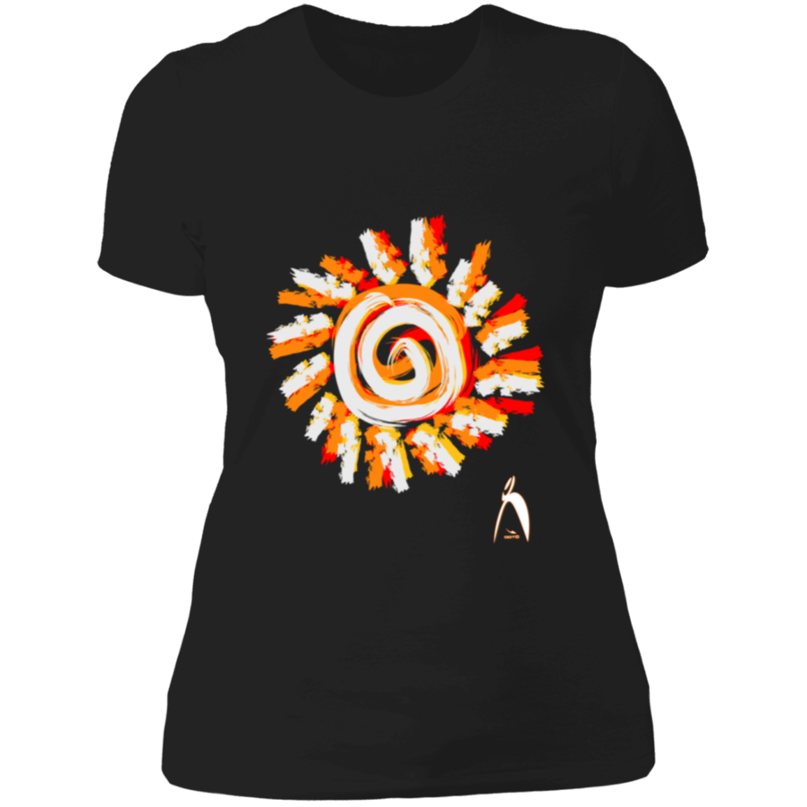 PAINTED SUN WITH BIG STEPPIN GLYPHIC - NL3900 Ladies' Boyfriend T-Shirt - 12 COLORS -