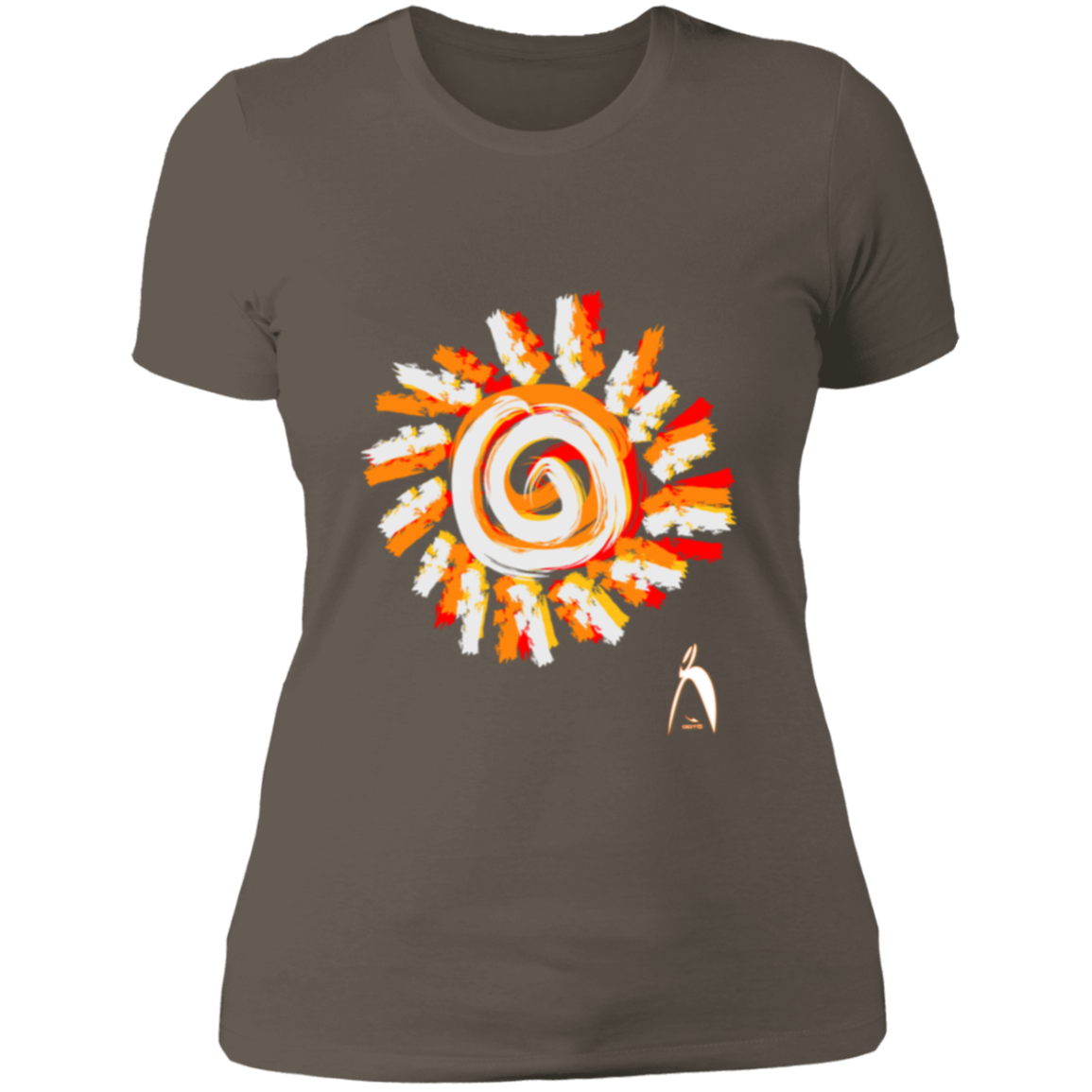 PAINTED SUN WITH BIG STEPPIN GLYPHIC - NL3900 Ladies' Boyfriend T-Shirt - 12 COLORS -