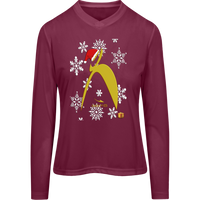 Thumbnail for BIG STEPPIN GLYPHIC SANTA - TT11WL Team 365 Womens Zone Long Sleeve Tee - 4 COLORS -