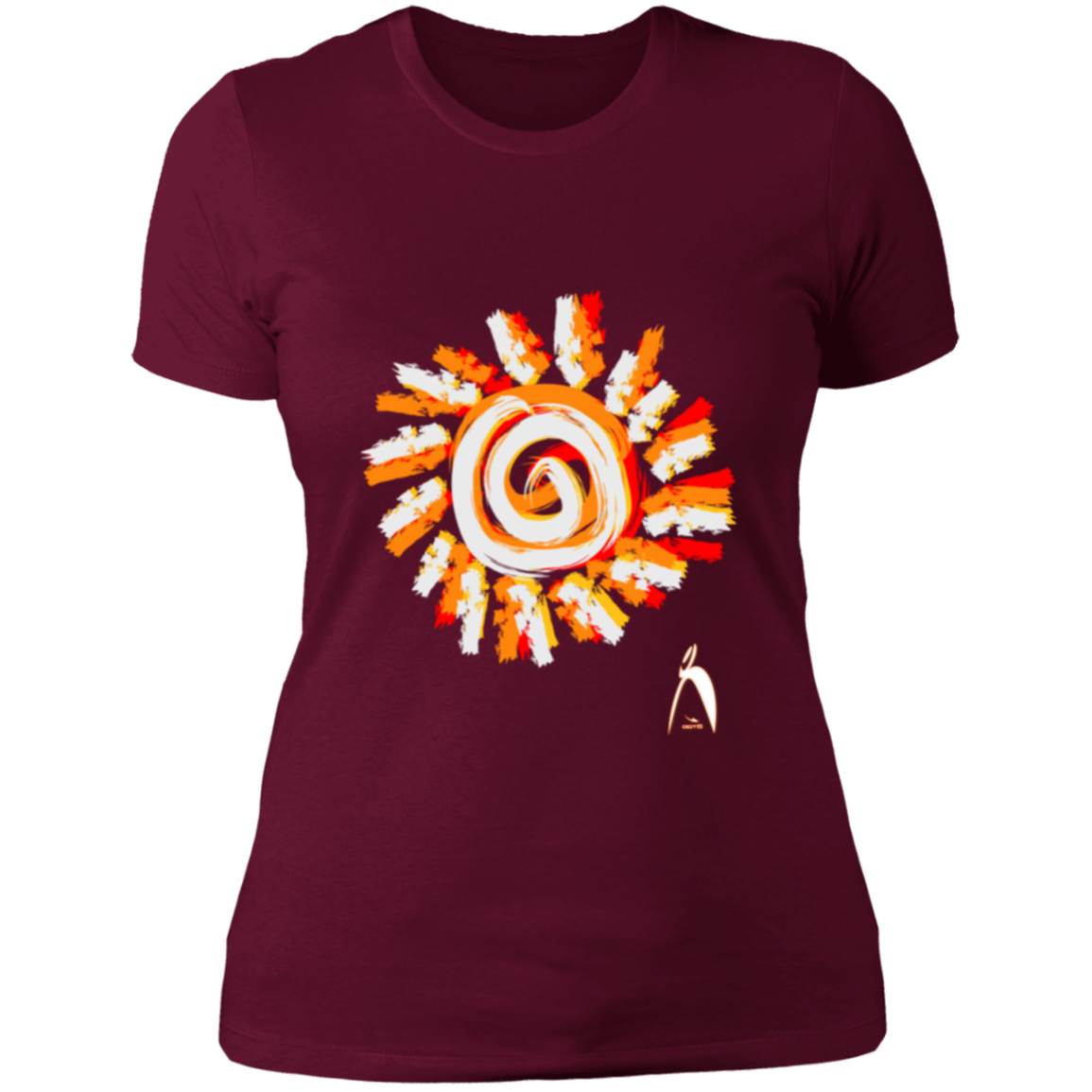 PAINTED SUN WITH BIG STEPPIN GLYPHIC - NL3900 Ladies' Boyfriend T-Shirt - 12 COLORS -