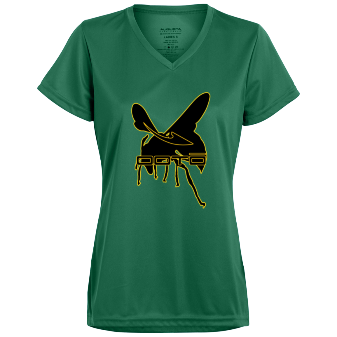 DASH AND HORNET BLACK - 1790 Ladies’ Moisture-Wicking V-Neck Tee - 7 COLORS -