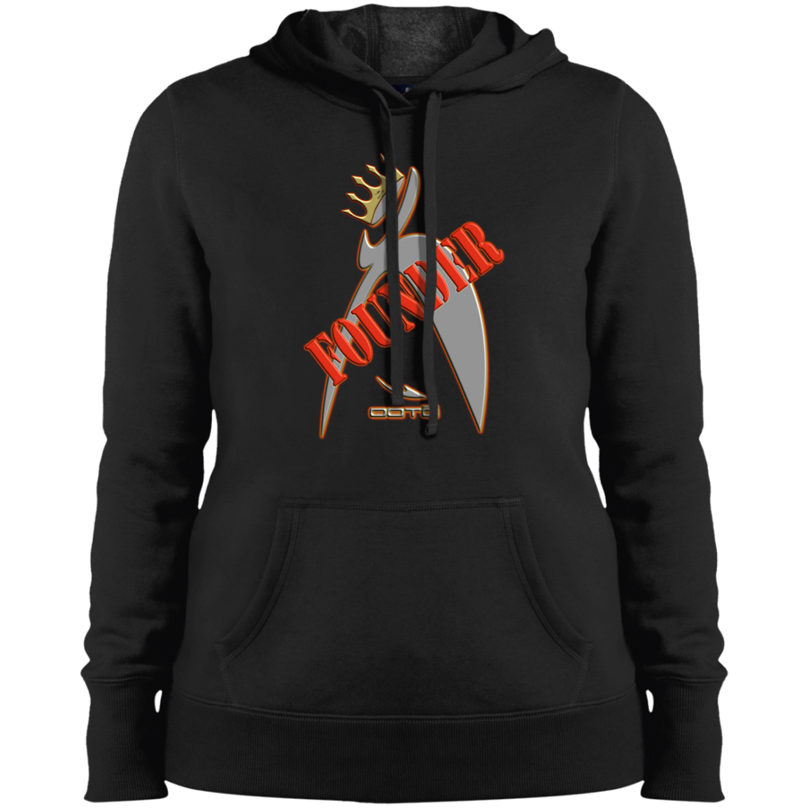 ITEM 33.) FOUNDER  - CROWNED BIG STEPPIN GLYPHIC - LST254 Ladies' Pullover Hooded Sweatshirt - Women XS THRU 4XL - 1 COLOR -