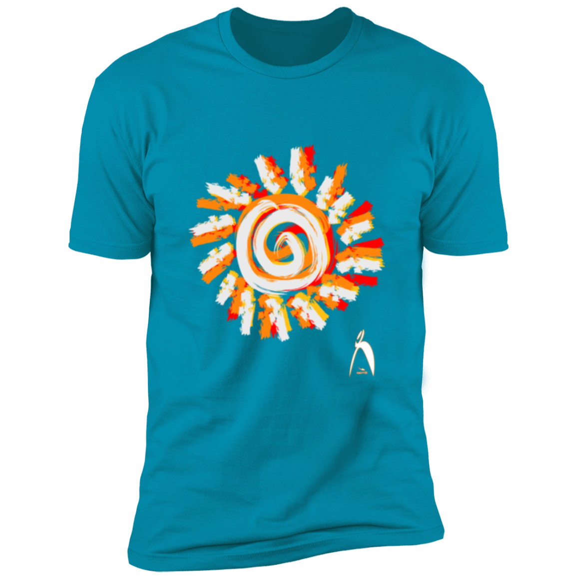 PAINTED SUN WITH BIG STEPPIN GLYPHIC - NL3600 Premium Short Sleeve T-Shirt - 8 COLORS -